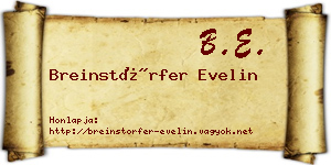 Breinstörfer Evelin névjegykártya